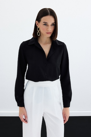 Sateen Düz Klasik Gömlek - Siyah-123675 Siyah