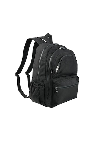 Bagacar 1050 Krinkıl Kumaş Su Geçirmez Laptop Bölmeli Okul Ve Günlük Sırt Çantası Siyah