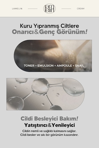 Lamelin Salyangoz Mukus Filtratı İçeren Onarıcı Büyük Boy Krem Lamelin Snail 4 in 1 Cream 100 ML