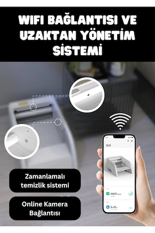 Hesperus Akıllı Otomatik Kedi Tuvaleti App İle Kontrol