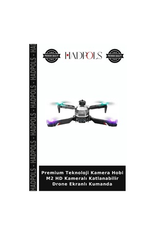 Premium Teknoloji Kamera Hobi M2 Hd Kameralı Katlanabilir Drone Ekranlı Kumanda