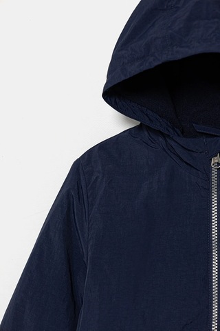 Erkek Bebek Lacivert Fermuarlı Kapüşonlu Yağmurluk Lacivert