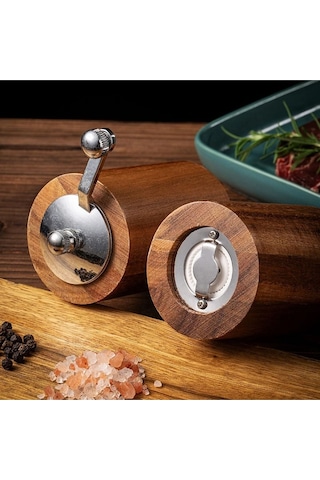 Ahşap El Değirmeni Öğütücü Ahşap Baharat Tuz Öğütücü Değirmen