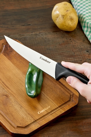 Cooker 31 Cm Paslanmaz Çelik Kasap Bıçağı Siyah Ckr4599
