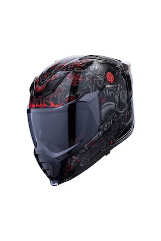 Icon Ultraflite Misanthrope Mıps Kapalı Kask Siyah Kırmızı