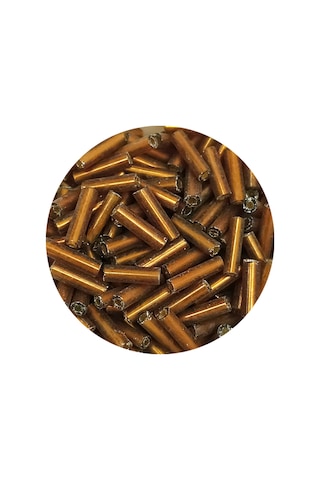 Uzun Boru Kesme Boncuk Çap 2mm Uzunluk 10 Mm - 20 Gram - Gold - Bnc248