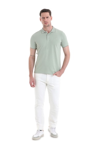 Hatemoğlu Yeşil Regular Fit Düz 100% Pamuklu Polo Yaka Tişört 3536etc22c03 16-0110tpx Yeşil - Ekru
