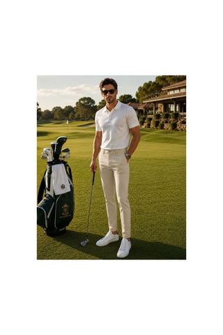 Hzr Wear Erkek Diz İzi Yapmayan En Boy Esnek Slim Fit Chino Pantolon Bej
