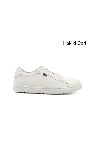 Gönderi R Beyaz Bağcıklı Termo Taban Hakiki Deri Sneaker Beyaz