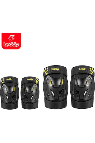 Xindoker Motorcycle Sırt Ve Diz Koruyucu Seti - Siyah Sarı - Pe Ve Naylon Malzeme - 2 Adet Dizlik + 2 Adet Dirsekliği