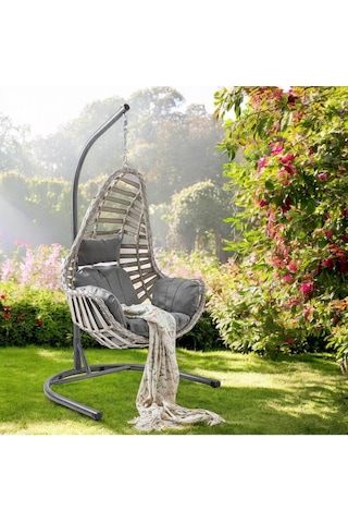 Gardenya Bahçe Capri Swing Milas Rattan Bahçe Ve Balkon Salıncağı Beyaz