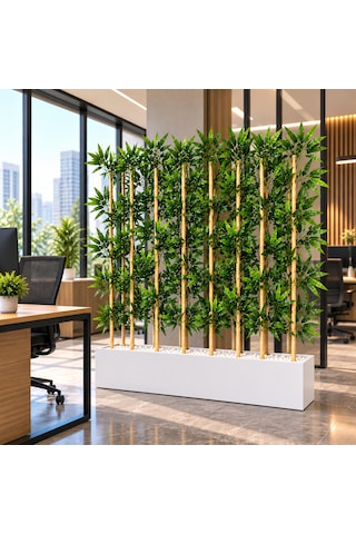 100 Cm Mdf Saksıda 10 Adet 100 Cm Bambu Separatör Beyaz Saksı