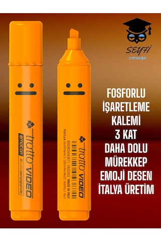 Fosforlu İşaretleme Kalemi 3 Kat Daha Dolu Mürekkep İtalya Üretim Pembe