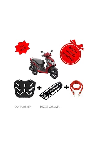 Honda Dio 110 Egzoz Koruma Sacı Demiri & Honda Dio 110 Arka Çanta Demiri 2021-2023