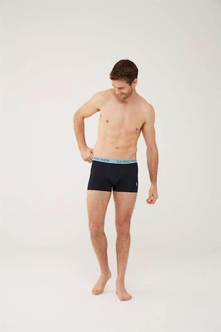 U.S. Polo Assn. Erkek, Lisanslı, Uspa, Turkuaz-lacivert Melanj, 3'lü Boxer Çok Renkli