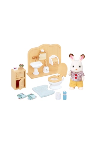 Sylvanian Families Çikolata Kulaklı Tavşan Erkek Kardeş ve Tuvale