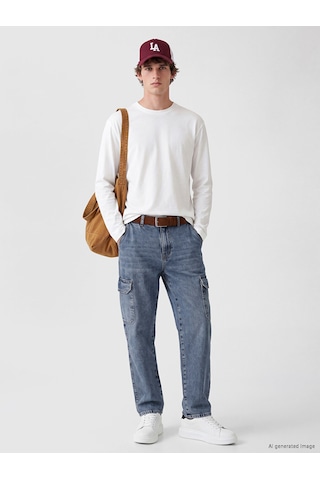 Lcw Jeans İndigo Baggy Fit Erkek Kargo Jean Pantolon