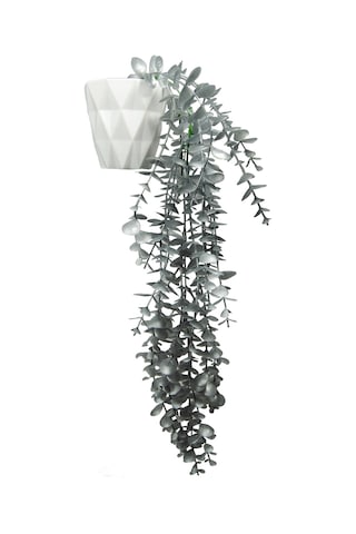 Gümüş Okaliptus 45 Cm New Collection Beyaz Elmas Saksıda Yapay Sarkan Bitki Gri