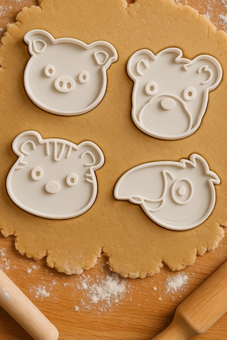 Hayvan Figürlü Kurabiye Kalıbı Seti - Sevimli Hayvan Temalı Kurabiye Ve Fondan Kalıpları Beyaz