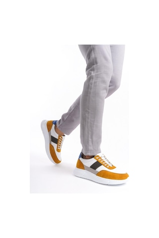 Mubiano Hakiki Deri Erkek Spor Ayakkabı & Sneaker Camel/beyaz -mbknt-cmlb Camel/beyaz
