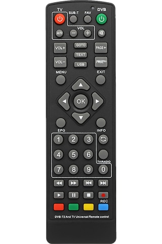 Lemestar Evrensel Dvb-t2 Kumandası - 10 Metre Menzilli, Kanal Geçişli, Kolay Kullanımlı
