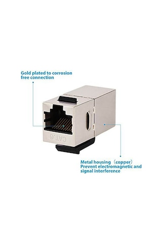 Cat6 Metal Keystone Jack RJ45 Kablo Birleştirici Uzatma - 5 Adet
