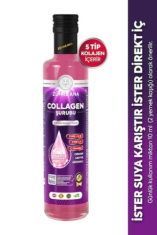 Zühre Ana 5 Tip Hidrolize Kolajen Peptit İçeren Collagen Şurubu 250 ML