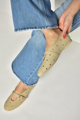 Fox Shoes Y820410104 Ten Triko Kumaş Kadın Babet Ten