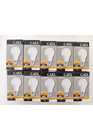 Cata Ct-4277b Led Ampul, 9 W, 730 Lm, Beyaz Işık 10 Lu Paket Diğer