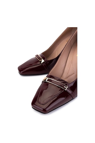 Tamer Tanca Kadın Hakiki Deri Bordo Rugan Topuklu Ayakkabı 1096 2081 Bn Ayk Sk25-26 Bordo Rgn Bordo