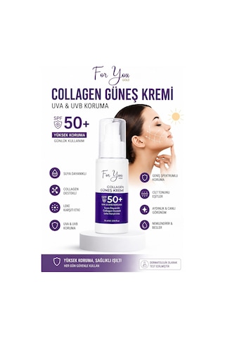 Collagen Destekli, Leke Karşıtı, Yüksek Koruma Ton Eşitleyici Spf+50 Yüz Ve Vücut Güneş Kremi 75 Ml