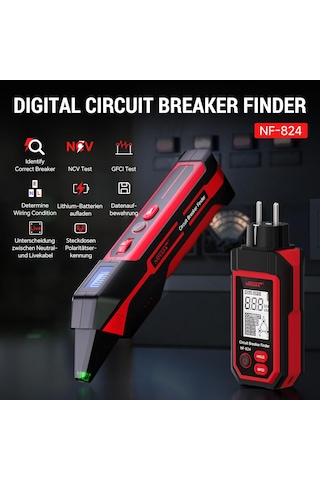 Noyafa Nf-824 Devre Kesici Bulucu Ve Gfcı Test Cihazı Lcd Ekranlı Ncv