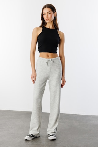 Genius Store Yumoş Bol Örme Kadın Pantolon Örme-pantolon Gri