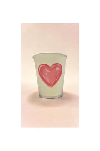 Kalp-sevgi Doğumgünü Parti Etkinlik Temalı Tek Kullanımlık 7 Oz 50 Adet Karton Bardak 1