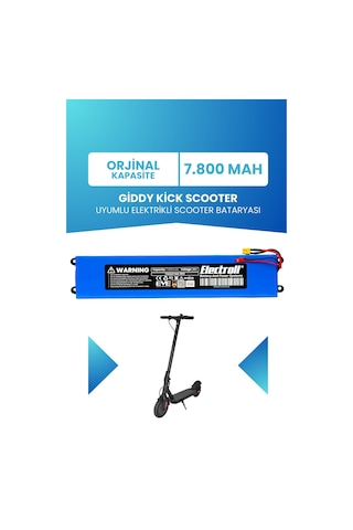 Giddy Kick Scooter Uyumlu Batarya Orjinal Kapasite 36v 7800mah Elektrikli Scooter Bataryası Mavi