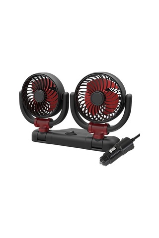 Suıtu Araba Katlanabilir Soğutma Fanı Otomobil Yaz Sıcaklığı Azaltma Fanı, Model: Çift 24v Çakmak Enerjili
