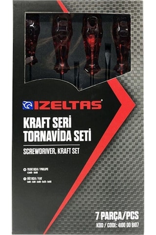 İzeltaş 4100 Kraft Seri Tornavida Seti 7 Parça - 4100008107