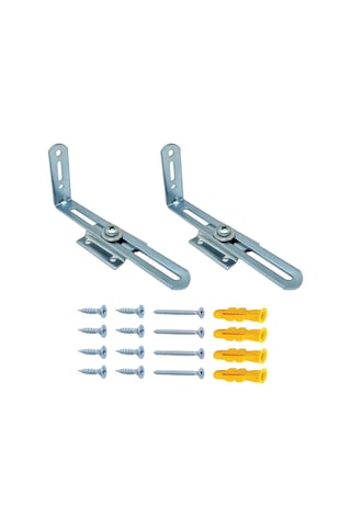 2 Ad. Metal Ayarlı Ağır Yük Deprem Dolap Sabitleme Aparatı Seti - Mobilya Gardırop Duvar Sabitleyici