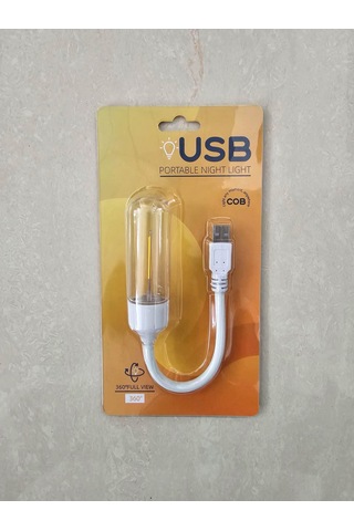 Usb Ledli Rustik Ampul - Florasan Tasarım Masa Lambası