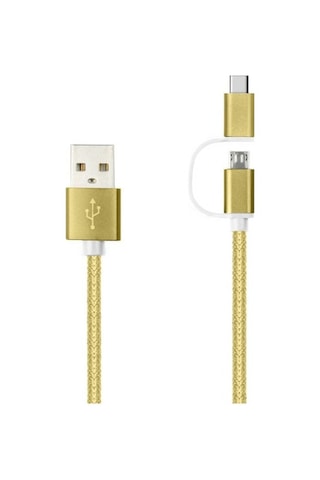 Linktech K556 2In1 Micro Usb + Type-C 1.2Mt Şarj Ve Data Kablosu