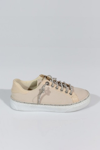Dgn 2475 Kadin Taş İp Bağcikli Sneaker Ayakkabi Bej Nubuk
