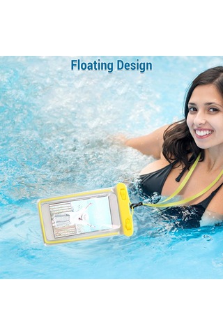 Neevoyu Beyaz Hava Yastığıli Dışarıda Su Geçirmez Telefon Çantası - Parlak Işıklı Dokunmatik Ekran, Dalış Ve Bisiklet Turları İçin BEYAZ