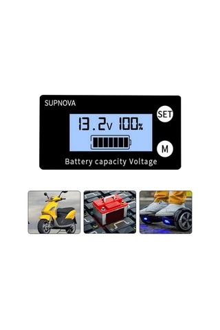 Dinosaurs F Fityle Araba Lcd Akü Kapasitesi Monitör Gerilim Ölçer Dc 8 V-100v Araba Araç Için -, 61x33x15mm Style1