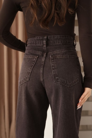 Modanida Kadın Kahverengi Jean Kot Pantolon Yüksek Bel Yıkamalı Mom Jeans Kot Pantolon Kahverengi Kahverengi