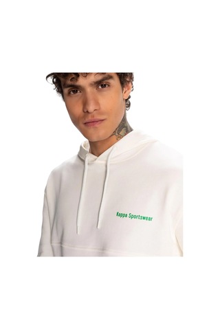 Kappa Authentic Theo Erkek Beyaz Regular Fit Hoodie Beyaz