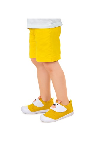 Kiko Kids Winni Cırtlı Erkek Bebek İlk Adım Panduf Ayakkabı Sarı