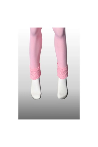 Adisia Kız Çocuk Bileği Dantelli Mevsimlik Pembe Tayt Pembe