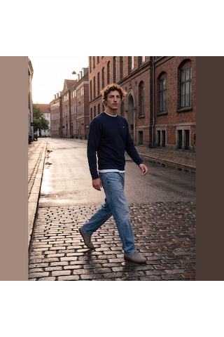 Jack & Jones Erkek Logo Detayli Regular Fit Sweatshirt - Alves - 12302739 Çok Renkli