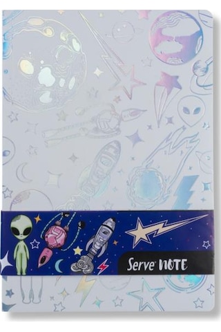 Serve Defter Seti Uzay Serisi Beyaz Kutulu Svntsetuzybyz Uzay Temalı Defter, 0.7 Mm Mekanik Kalem, 48 Li Yedek Uç, Silgi Çok Renkli
