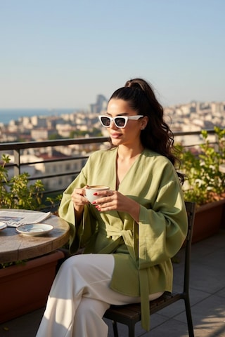Kadın Kuşaklı Kimono 1177 Yeşil